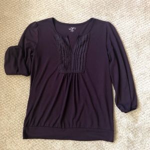 Purple Loft Top 3/4 Sleeves Top Petite